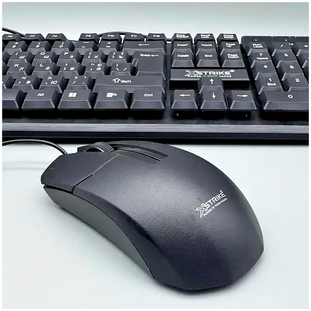 Комплект клавиатура с RGB подсветкой и USB мышь для ПК и ноутбука XSTRIKE X-1012 черный - Фото 6 Комплект клавиатура с RGB подсветкой и USB мышь для ПК и ноутбука XSTRIKE X-1012 черный - изображение 6
