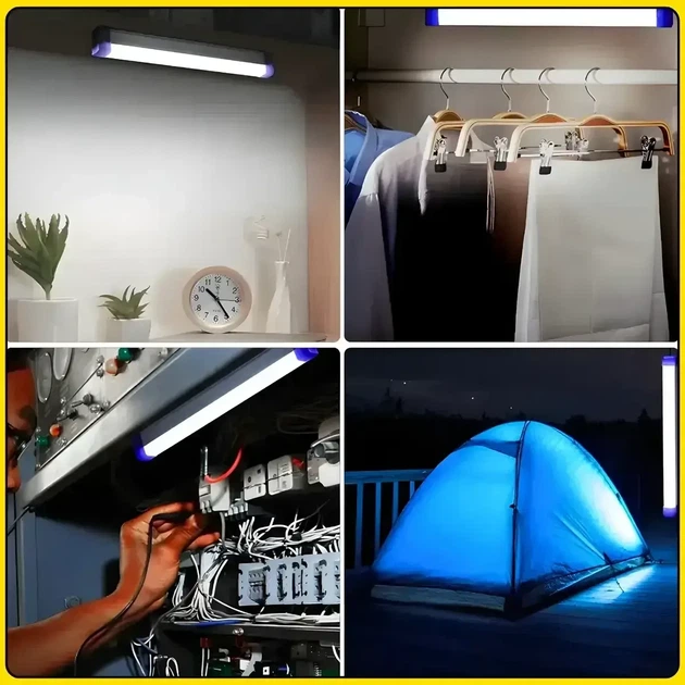 Аварийная аккумуляторная LED лампа на магнитах, с USB 50см T550 / Переносной фонарь для кемпинга - Фото 6 Аварийная аккумуляторная LED лампа на магнитах, с USB 50см T550 / Переносной фонарь для кемпинга - изображение 6