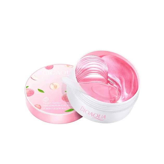 Гидрогелевые патчи с экстрактом персика и гексапептидом Bioaqua Peach Extract Hexapeptide Eye Mask, 60 шт (6973098894865) - изображение 2