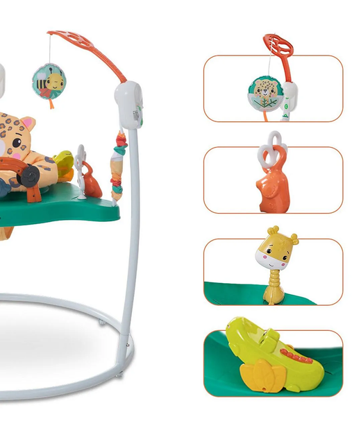 Детский игровой центр Fisher-Price Jumperoo с подсветкой и звуком / Развивающий игровой джемпер Зеленый - Фото 5 Детский игровой центр Fisher-Price Jumperoo с подсветкой и звуком / Развивающий игровой джемпер Зеленый - изображение 5