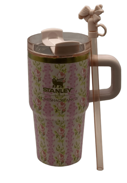 Термос термочашка Stanley Quencher H2.0 Tumbler з нержавіючої сталі 0,59 л LoveShackFancy Floral Pink KT6007860 - зображення 4