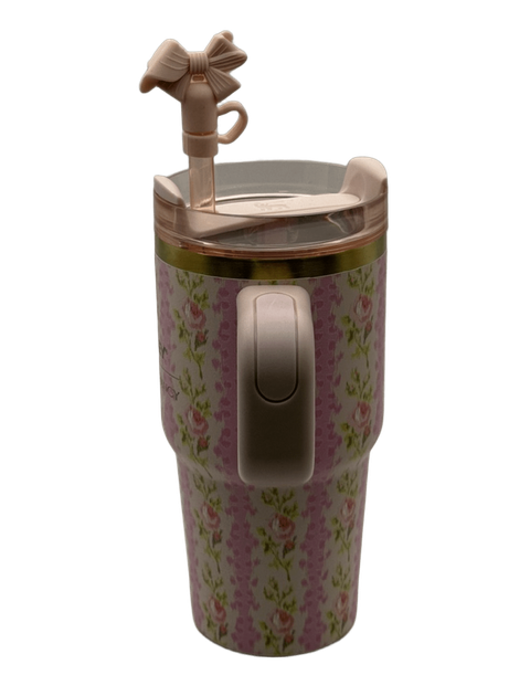 Термос термочашка Stanley Quencher H2.0 Tumbler з нержавіючої сталі 0,59 л LoveShackFancy Floral Pink KT6007860 - зображення 5