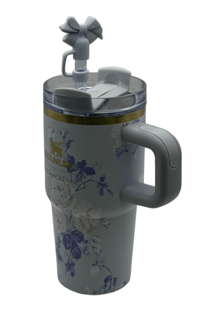 Термос термочашка Stanley Quencher H2.0 Tumbler з нержавіючої сталі 0,59 л LoveShackFancy Floral Blue KT6007861 - зображення 8