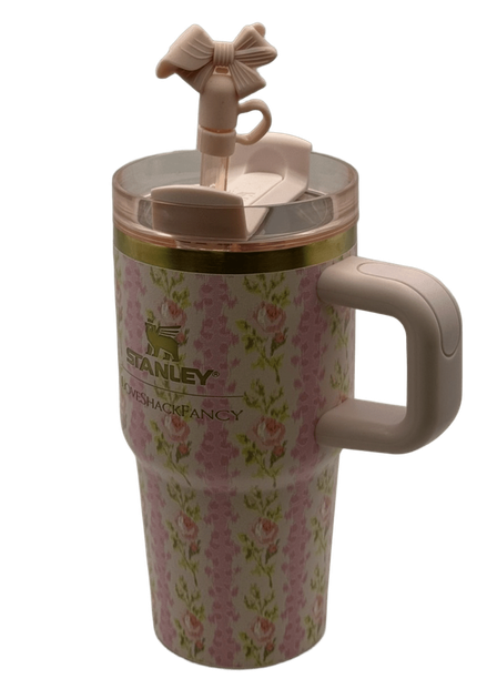Термос термочашка Stanley Quencher H2.0 Tumbler з нержавіючої сталі 0,59 л LoveShackFancy Floral Pink KT6007860 - зображення 6