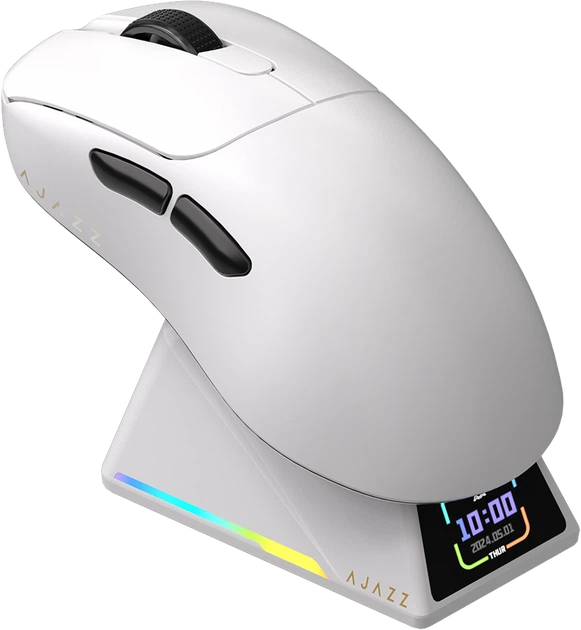 Миша Ajazz AJ179 APEX Wireless/Bluetooth/USB White Charging Dock (AJM179-A-W) - зображення 2