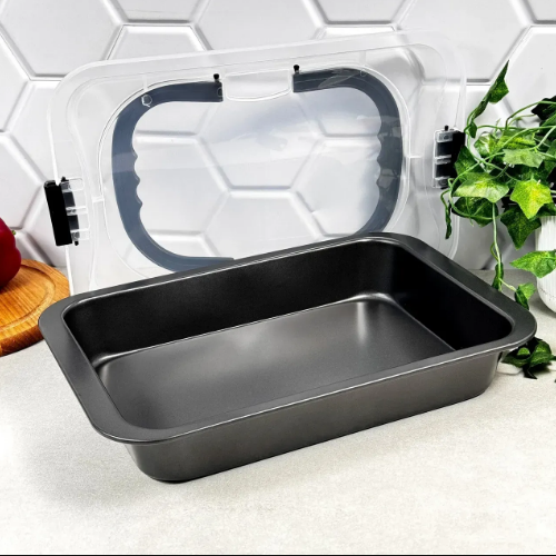 Форма для запікання з кришкою 36,5*25,5*5,5см вуглецева сталь 6060 KAMILLE - зображення 8