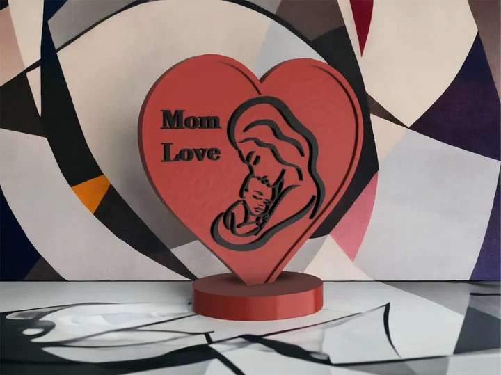 Подарункова статуетка для матері у формі серця з написом Mom Love. Aivory - зображення 2