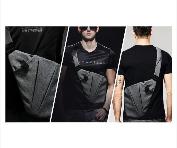Сумка месенджер Crossbody 4634 кобура. Графіт - зображення 5