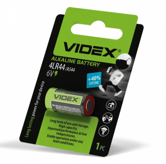 Батарейка Videx 4LR44 A544 Alkaline 1шт - Фото 1 Батарейка Videx 4LR44 A544 Alkaline 1шт - зображення 1