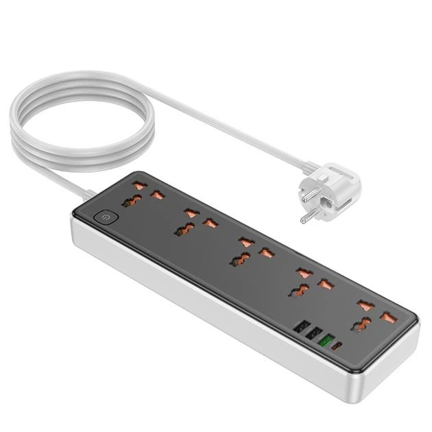 Мережевий подовжувач Hoco AC14A Rico 5-Position Socket (PD30W/1C3A) Black - Фото 3 Мережевий подовжувач Hoco AC14A Rico 5-Position Socket (PD30W/1C3A) Black - зображення 3