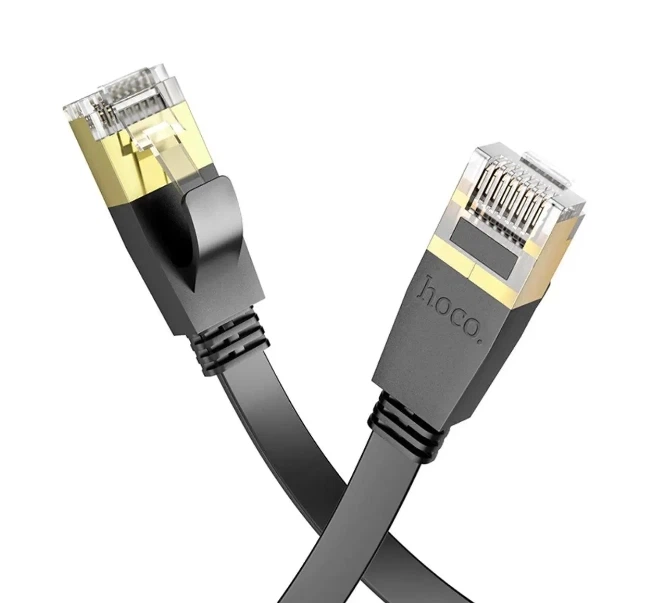 Патч-корд Hoco US07 General Pure Copper Flat Network Cable 20m Black - изображение 2