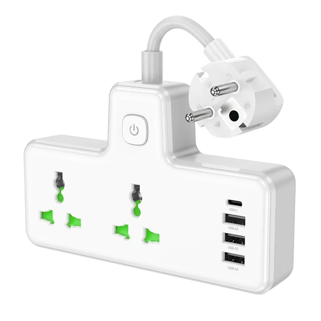 Сетевой удлинитель Hoco AC11A Voyage 2-Position Expansion Socket (1C3A) (8.5 cm) White - изображение 3