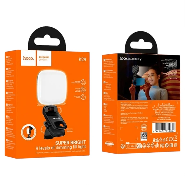 Накамерная лампа Hoco K29 Wonder Fill Light Black - изображение 2