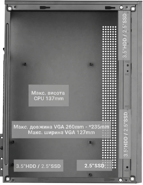Корпус для ПК Mars Gaming MC-CORE / без БП / RGB / Черный b1 - изображение 5