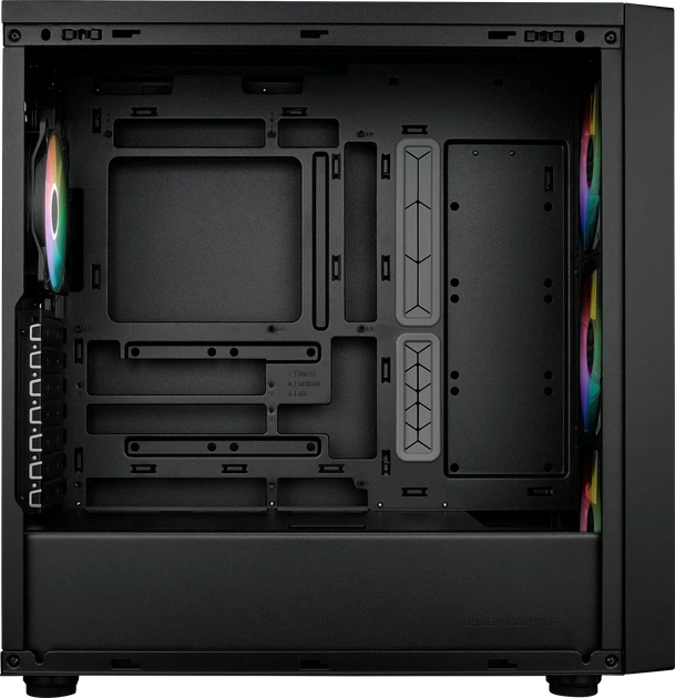 Корпус Cooler Master MasterBox 600 / без БП / Mid-Tower / E-ATX / 3x140mm ARGB + 1x120mm / USB-C / Поддержка задних разъемов / Черный - изображение 4