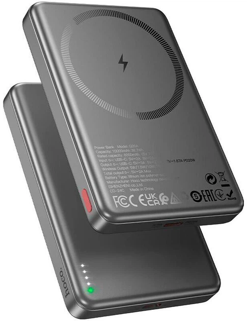 УМБ Hoco Q26A Joy 10000 mAh PD20W Magnetic Gray (BC_714868) - изображение 2