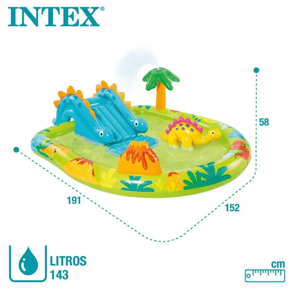 Надувной игровой центр Intex 57166 Динопарк (191 х 152 х 58 см) - изображение 2