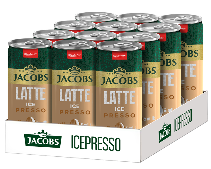 Упаковка напитка молочного с кофе Jacobs Icepresso Latte 12 шт х