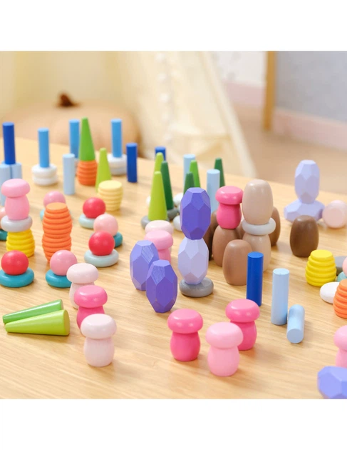 Drewniany konstruktor edukacyjny Viga Montessori sorter 141 element (44818) (6971608448188) - obraz 3