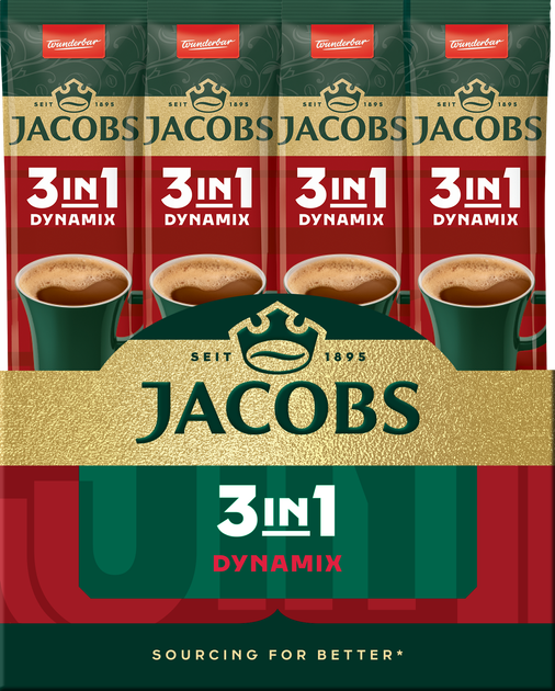 Кофейный напиток Jacobs 3 in 1 Dynamix 24 x 12.5 г (4820206290557) - Фото 2 Кофейный напиток Jacobs 3 in 1 Dynamix 24 x 12.5 г (4820206290557) - изображение 2