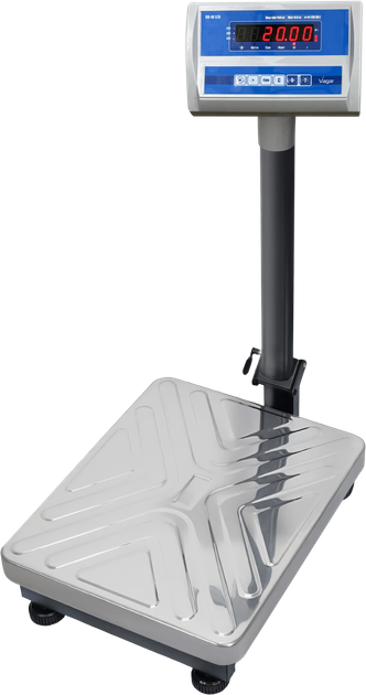 Товарні ваги Вагар VB-W (150/300 кг, ін. LED, д. 50/100, пл. 420х520 мм) (VAGARVBW150300) - Фото 12 Товарні ваги Вагар VB-W (150/300 кг, ін. LED, д. 50/100, пл. 420х520 мм) (VAGARVBW150300) - зображення 12