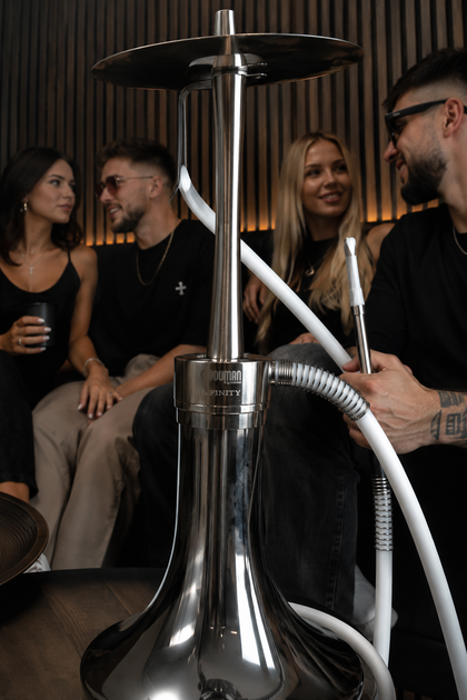 Кальян Oduman Infinity Silver Silver Glass 30 см Одуманий Інфініті Сільвер Сільвер Глас Нержавіюча сталь Туреччина - зображення 2