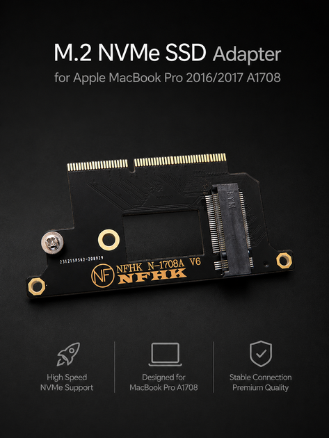 Адаптер M.2 NVMe SSD для Apple MacBook Pro A1708 (2016–2017) - Фото 1 Адаптер M.2 NVMe SSD для Apple MacBook Pro A1708 (2016–2017) - изображение 1