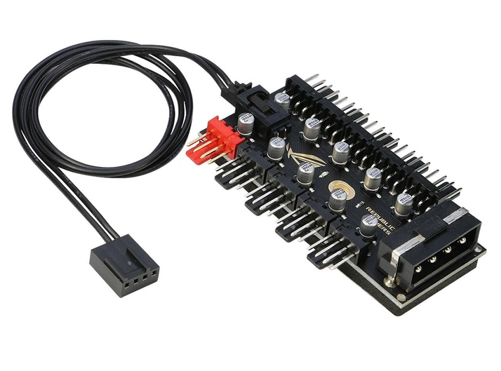 Сплитер-разветвитель MOLEX на 10 кулеров 4 Pin / 3 Pin PH35 Fan Hub - изображение 2