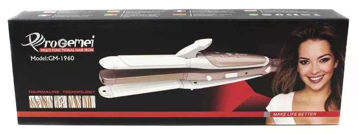 Стайлер для волос 3 в 1 плойка гофре утюжок Gemei GM-1960 - изображение 2