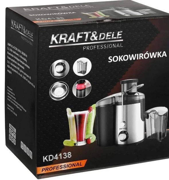 Электрическая соковыжималка 1600 Вт Kraft&Dele KD4138 для овощей и фруктов, 2 режима, с фильтром - изображение 12