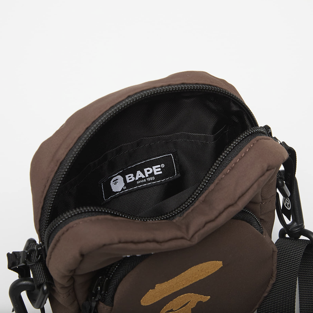 Сумка через плечо Bape коричневая. - изображение 4