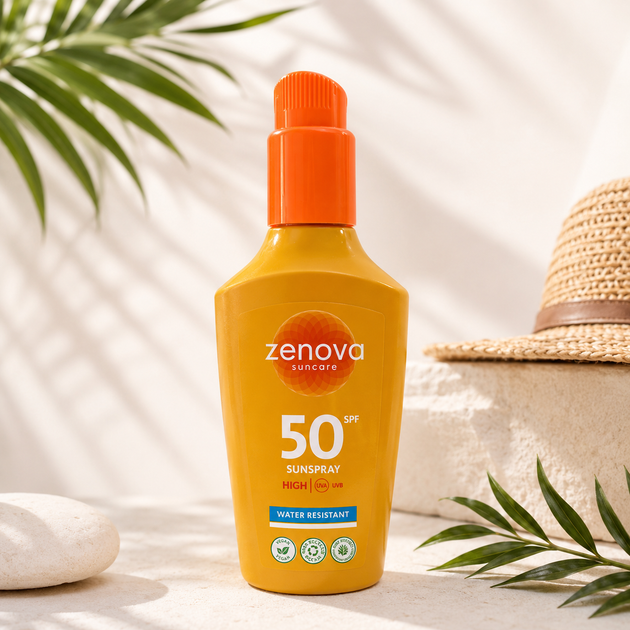 Cонцезахисний водостійкий спрей SPF 50 200 мл Zenova - Фото 2 Cонцезахисний водостійкий спрей SPF 50 200 мл Zenova - зображення 2