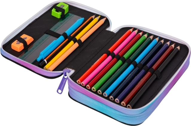 Piórnik CoolPack Jumper 2 Star Night dwukomorowy z wyposażeniem 19.5 x 12.5 x 5 cm (5903686370007) - obraz 2