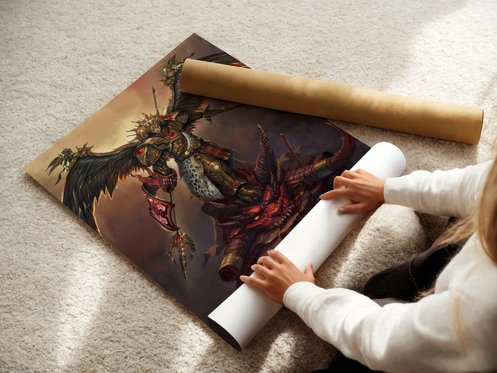 Постер Вархаммер 40000, Сангвіній, примарх Кривавих Янголів, Warhammer 40000, W40K, дарк фентезі, A3 40×30 см (id7236) - зображення 3