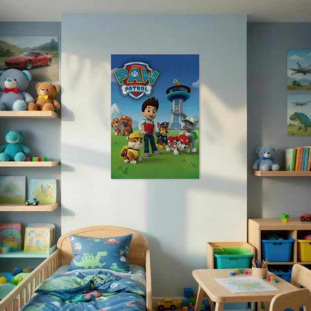Постер Щенячий патруль, Paw Patrol, декор в детскую комнату, мультфильм, A3 42×30 см (id3822) - изображение 2