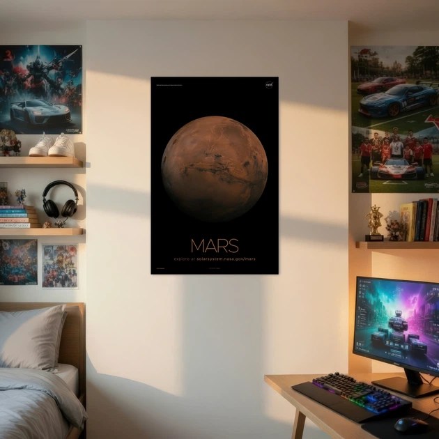 Постер Марс, Mars, NASA, НАСА, космос, астрономия, A3 42×27 см (id7113) - изображение 2