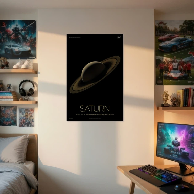 Постер Сатурн, Saturn, NASA, НАСА, космос, астрономия, A3 42×27 см (id7133) - изображение 2