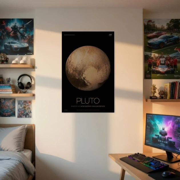 Постер Плутон, Pluto, NASA, НАСА, космос, астрономия, A3 42×27 см (id7130) - изображение 2