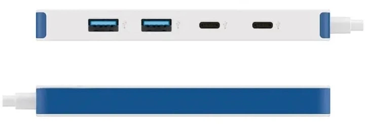 Hub USB Hyper HyperDrive Flex 4 Port USB-C Combo Hub White/Blue (HD5200BUGL) - obraz 4