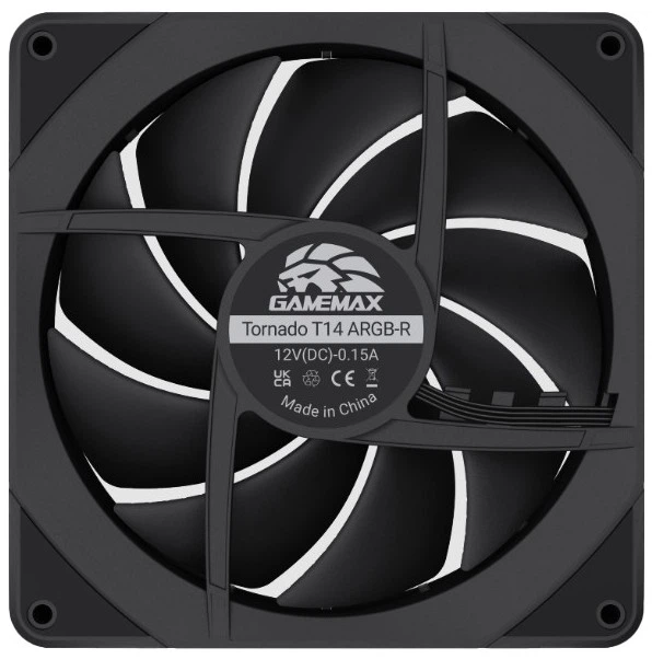 Вентилятор GameMax TORNADO T14 ARGB-R Black - зображення 7