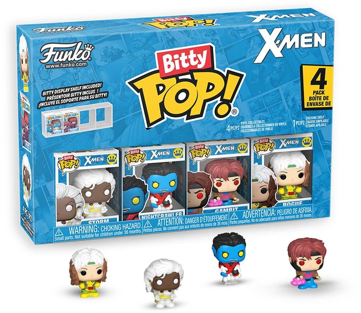 Набір фігурок Funko Bitty Pop! X-Men: Роуґ, Найткраулер, Гамбіт, Шторм 2.3 см 92502 (889698925020) - зображення 3