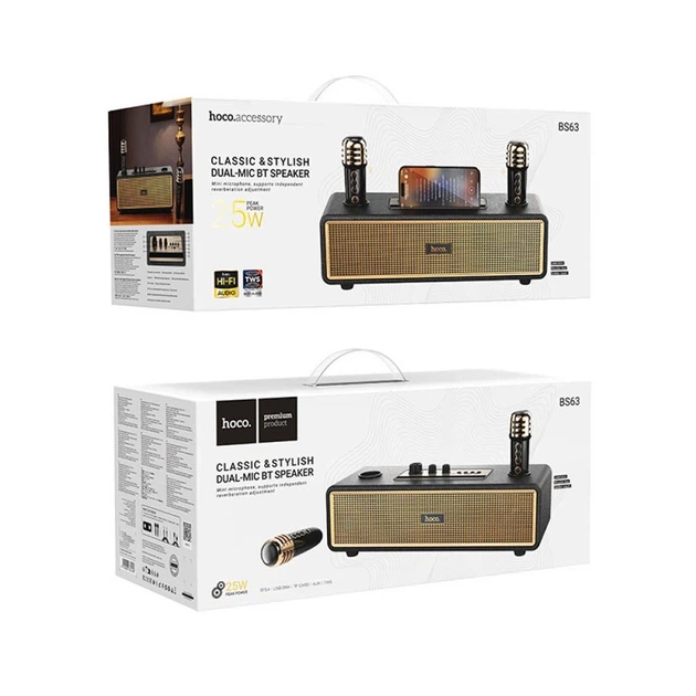 Портативная колонка Hoco BS63 Graceful Wireless Dual-Mic BT Speaker 10W*2 Black - изображение 9