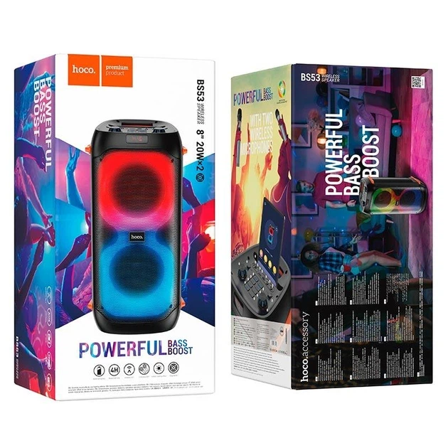 Портативная колонка Hoco BS53 Manhattan Wireless Dual Mic Outdoor BT Speaker 20W*2 Black - изображение 8
