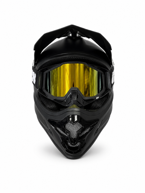 Кросовий мотошолом Uchoose Matte Black Розмір M з окулярами | Шолом для ендуро, мотокросу та ATV - Фото 3 Кросовий мотошолом Uchoose Matte Black Розмір M з окулярами | Шолом для ендуро, мотокросу та ATV - зображення 3