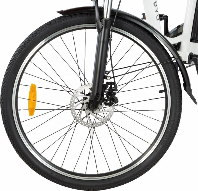 Електровелосипед міський DYU C6 (250 Вт; 12,5 А/год; 36 В), колеса 26", з ручкою газу, білий (ECO_DYU-C6-white) - изображение 6
