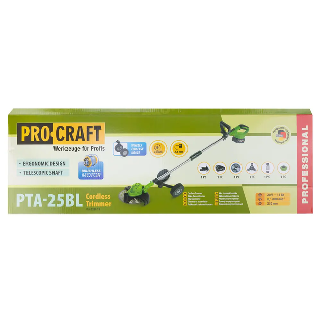 Аккумуляторный триммер Procraft PTA25BL - зображення 7