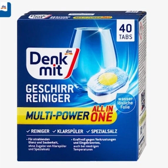 Таблетки для посудомийної машини Denkmit Multi-Power 12, 40 szt. - Фото 1 Таблетки для посудомийної машини Denkmit Multi-Power 12, 40 szt. - зображення 1