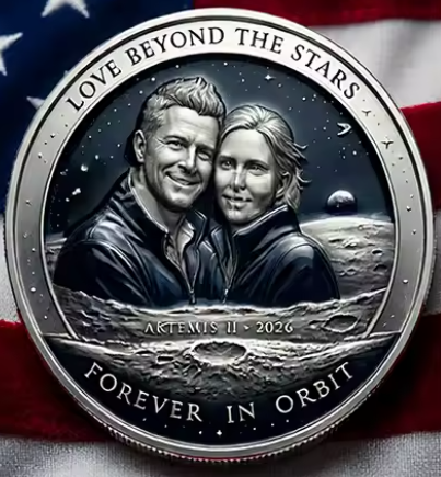Сувенірна пам'ятна монета Кохання. I Love You. На Місяць та назад. Artemis II - 2026. To The Moon and back - Фото 2 Сувенірна пам'ятна монета Кохання. I Love You. На Місяць та назад. Artemis II - 2026. To The Moon and back - изображение 2