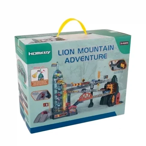 Игровой детский автотрек с лифтом и препятствиями Lion Mountain Adventure цветной пластик для детей от 3 лет - Фото 3 Игровой детский автотрек с лифтом и препятствиями Lion Mountain Adventure цветной пластик для детей от 3 лет - зображення 3