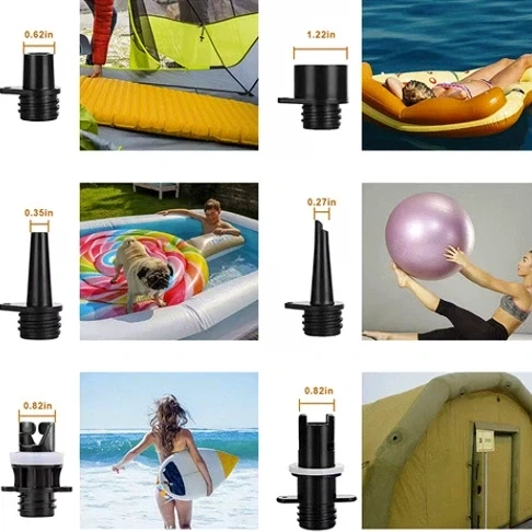 Электронасос 110 Вт 20 PSI для SUP-досок и надувных лодок черный Trizand с 6 насадками и ЖК-дисплеем - изображение 3